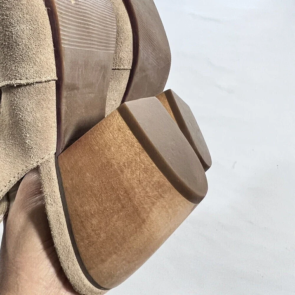 Latigo Simon Leather Suede‎ Closed-Toe Slingback sandal Booties Brown Size 8.5 M